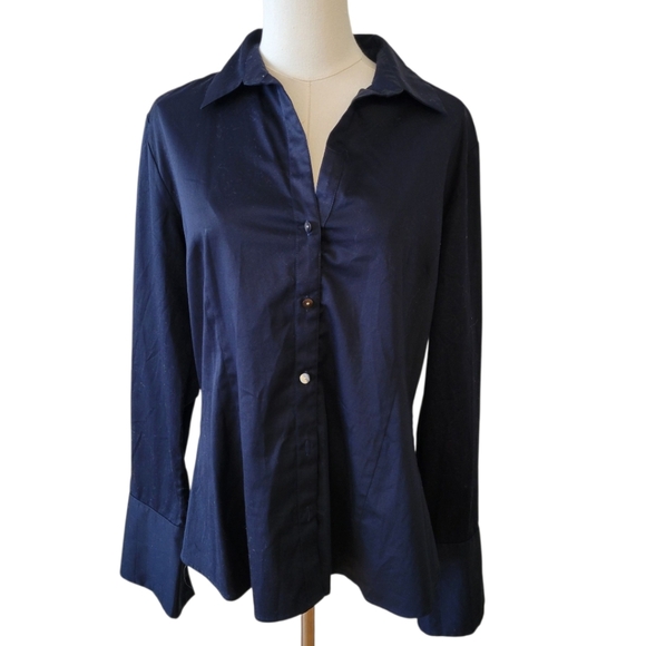 Banana Republic Midnight Blue Tailored Button Up Shirt Size Large - Picture 2 of 5